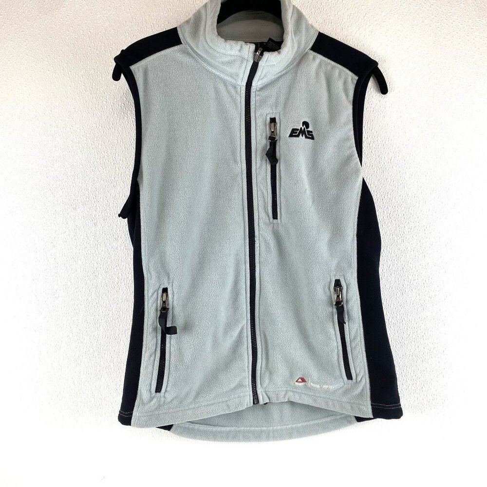 EMS Women Stretch Wind Pro Vest Zip M Gray Black Lightweight & Warm Outdoor Gear